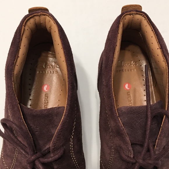 Clarks Un Astin Chukka Boot Aubergine Size 10 - Picture 9 of 12